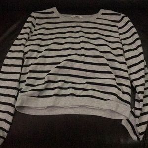 Long Sleeve, Striped Cropped Shirt